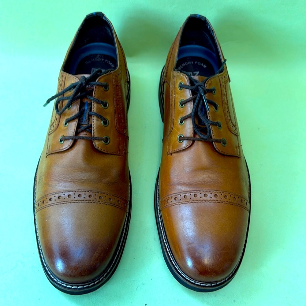 Orange brown Nunn Bush memory foam oxfords